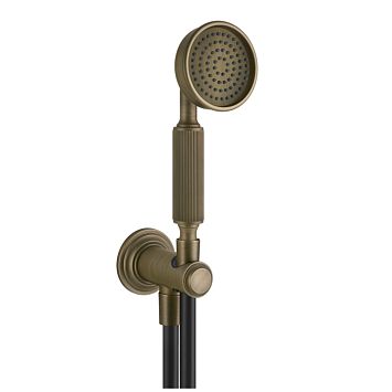 Gessi Venti20 Комплект для душа с ручным душем, шлангом 1500 мм., держателем с подводом воды, Antique Brass