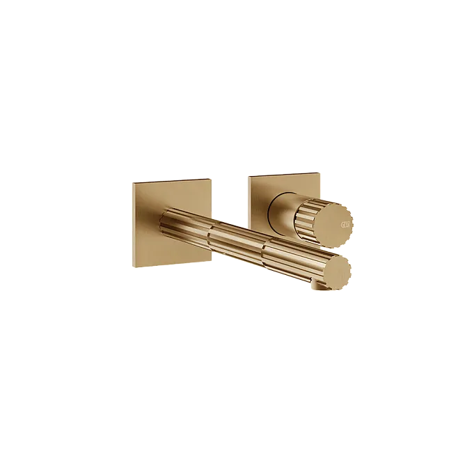 Gessi Incastri Смеситель для раковины, настенный монтаж, излив L-197мм, без донного клапан, внешняя часть, цвет 726 Warm Bronze Brushed PVD