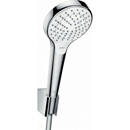 Ручной душ Hansgrohe Croma Select S Vario Porter, с держателем, цвет: хром/белый