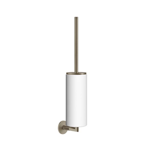 Gessi Anello Ершик для унитаза, настенный, колба белая, фурнитура Finox Brushed Nickel