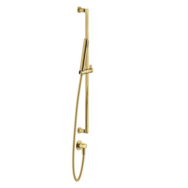 Gessi Inciso Штанга в комплекте с душевой лейкой, шланг 1,50 м, вывод воды из стены, золото