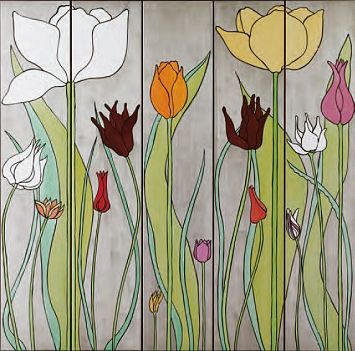 Керамическая плитка Ceramica Bardelli Van Der Hilst Tulipani 1  100x100