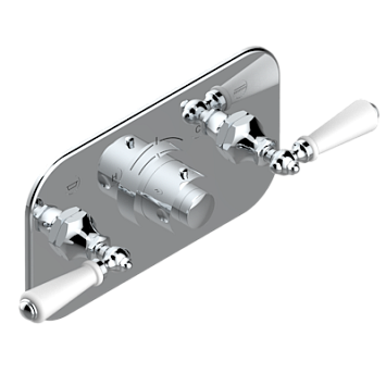 Накладка  THG 1900 a manettes с ручкой регулировки температуры и двумя маховиками для термостатического смесителя с горизонтальной установкой