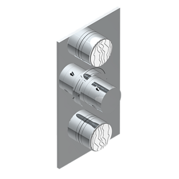 Накладка с ручкой регулировки температуры THG Yoko Ice и двумя маховиками для термостатического смесителя 5400AE