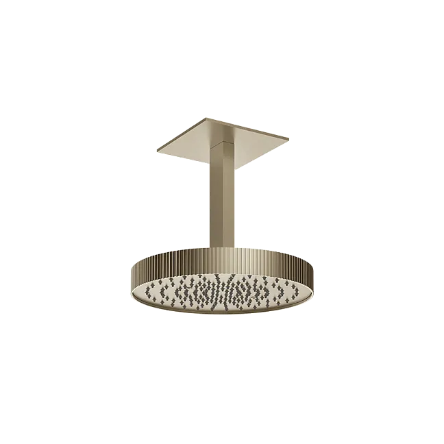 Gessi Incastri Верхний душ круглый d-300мм, с держателем L-230мм, монтаж на потолок, цвет 149 Finox Brushed Nickel