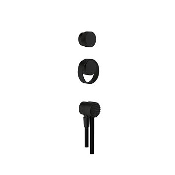 Gessi Outdoor Набор для душевой стойки 63207: ручка смесителя, ручка переключателя, ручной душ и шланг 1500 мм., Black XL