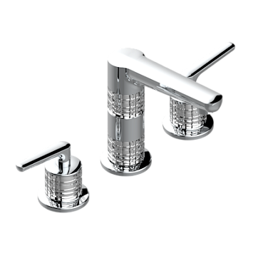 Смеситель THG System Cristal a manettes для раковины на три отверстия устанавливаемый на борту с донным клапаном - высокий излив