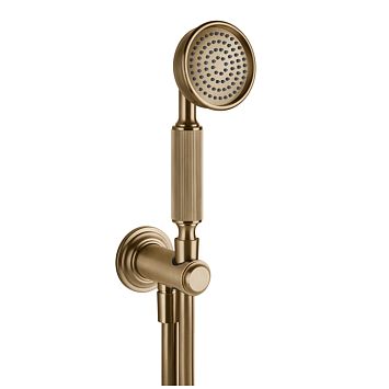 Gessi Venti20 Комплект для душа с ручным душем, шлангом 1500 мм., держателем с подводом воды, Warm Bronze Br. PVD