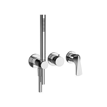 Gessi Ventaglio Внешняя часть настенного смесителя для душа на 2 выхода с ручным душем и перекл, хром