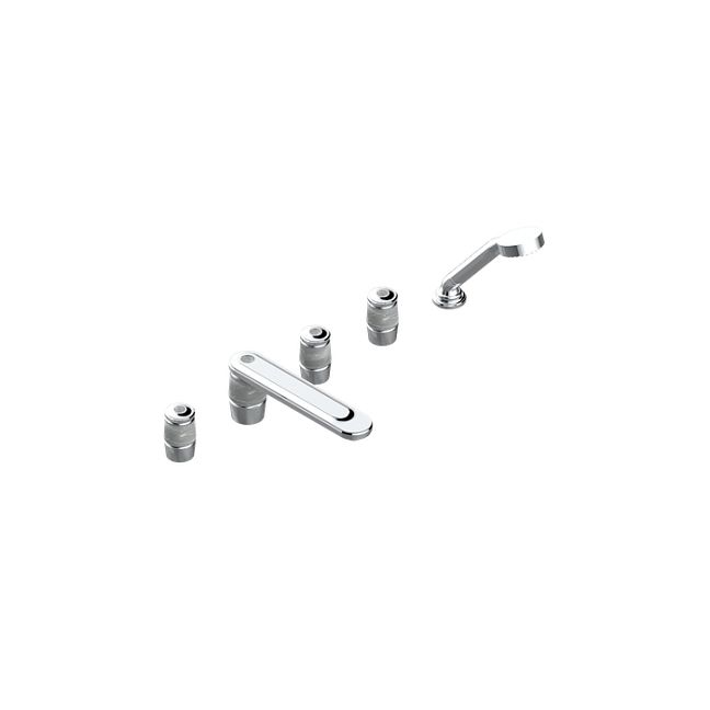 THG CORVAIR FIOR DI BOSCO Смеситель на борт ванны на 5 отверстий, двойной, с ручным душем, цвет: хром