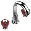 THG Petale de Cristal rouge Смеситель для раковины, 3 отв., цвет: хром/красный хрусталь