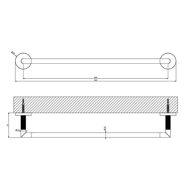 Gessi Anello Настенный полотенцедержатель, 45 см, Finox Brushed Nickel
