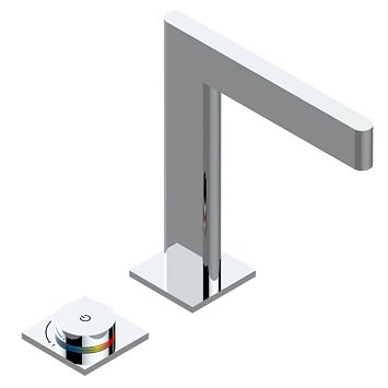 THG ICON-X METAL Смеситель для раковины, 2 отв., электронный, с донным клапаном, цвет: хром