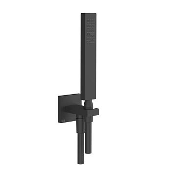 Gessi Rettangolo Душевой комплект: вывод на 1/2, держатель, шланг 1,5м и душевая лейка, Black XL