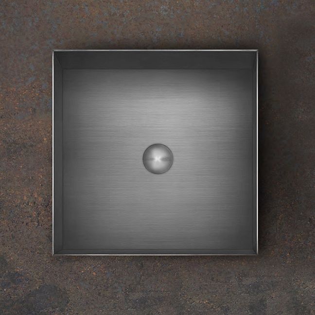 Gessi 316 Раковина 400x400 мм., для установки на столешницу, без перелива, нержавеющая сталь, Steel Brushed
