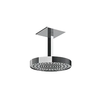 Gessi Incastri Верхний душ круглый d-300мм, с держателем L-230мм, монтаж на потолок, цвет 031 Chrome