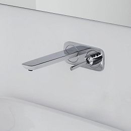 Смеситель для раковины Hansgrohe Pura Vida встраиваемый, излив 165, 225 мм, внешняя часть, цвет: Белый/Хром купить в Москве: интернет-магазин StudioArdo