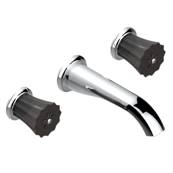 Внешняя часть смесителя  THG Mille Nuits - Brume crystal встраиваемого в стену для раковины на три отверстия с изливом ГОЛИАФ