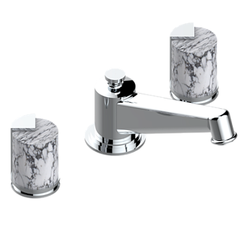 Смеситель для раковины THG Le 9 Howlite на три отверстия устанавливаемый на борту с донным клапаном - высокий излив