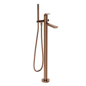 Gessi Ventaglio Внешняя часть напольного смесителя для ванны с перекл и ручным душем , Copper Brushed PVD