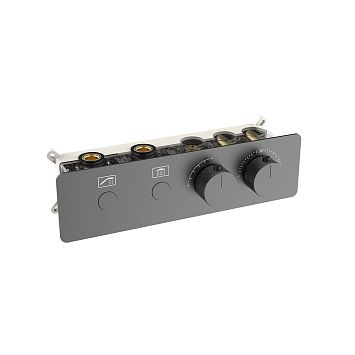 Nemo NM-8051BGM Термостатический встраиваемый смеситель для душа из стены на 2 потребителя, BRUSH GU
