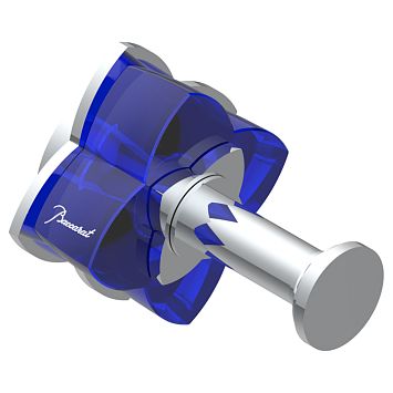 THG Pétale de cristal bleu Крючок подвесной, длинный, цвет: хром/синий хрусталь