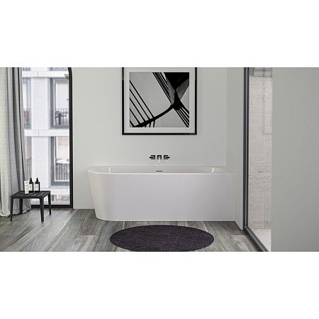 Ванна  Knief Acrylic Wall Corner Left акриловая 180x80x60 в правый угол, цвет белый глянцевый, слив-перелив хром