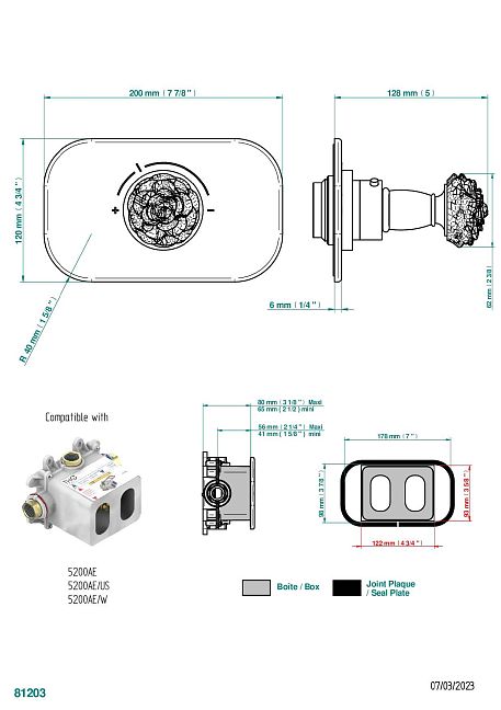 Ручка регулировки для термостата  THG Camelia Black Crystal, арт.5100A 1/2" и 5200A 3/4"