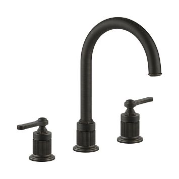Gessi Venti20 Смеситель для раковины на 3 отверстия, высота излива 168 мм., в комплекте с донным клапаном, Aged Bronze
