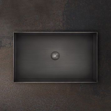 Gessi 316 Раковина 600x350 мм., для установки на столешницу, без перелива, нержавеющая сталь, Black Metal Brushed PVD