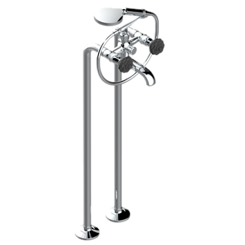 Отдельностоящий смеситель THG Camelia Black Crystal для ванны c душем с вертикальным подключением