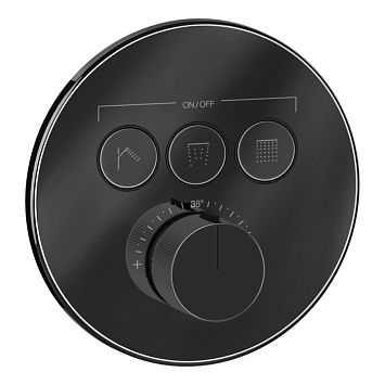 Gessi HI-FI Comfort Смеситель настенный встраиваемый, термостатический, с 3 запорными кнопками, Black Metal PVD
