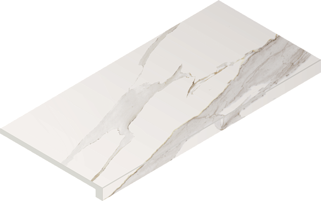 Italon Керамогранитная ступень Charme Evo Scalino Ang. DX Calacatta 33x60 Nat