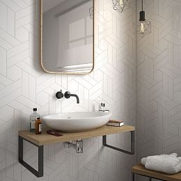 Керамическая плитка Equipe Chevron Wall White Left Matt 5,2x18,6 купить в Москве: интернет-магазин StudioArdo