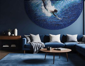 Художественное панно из стеклянной мозаики Погружение ART NATURA 300x150см, смальта