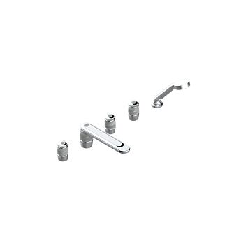 THG CORVAIR FIOR DI BOSCO Смеситель на борт ванны на 5 отверстий, двойной, с ручным душем, цвет: хром