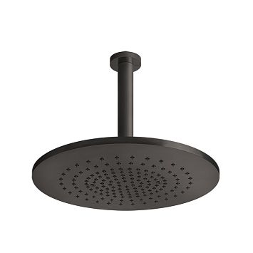 Gessi 316 Душевая головка шарнирная, потолочная на 1/2, 355мм, h=243мм, brushed black metal pvd