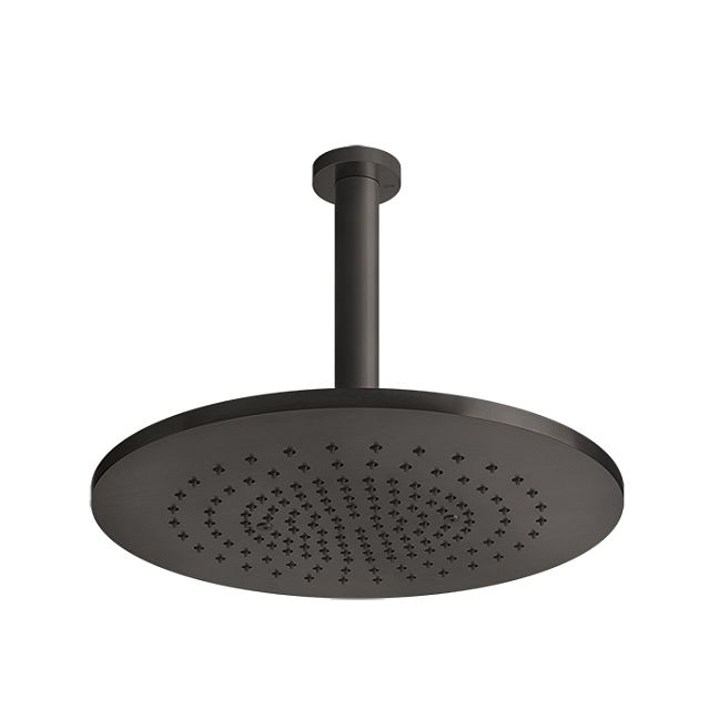 Gessi 316 Душевая головка шарнирная, потолочная на 1/2, 355мм, h=243мм, brushed black metal pvd