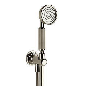 Gessi Venti20 Комплект для душа с ручным душем, шлангом 1500 мм., держателем с подводом воды, Nickel PVD