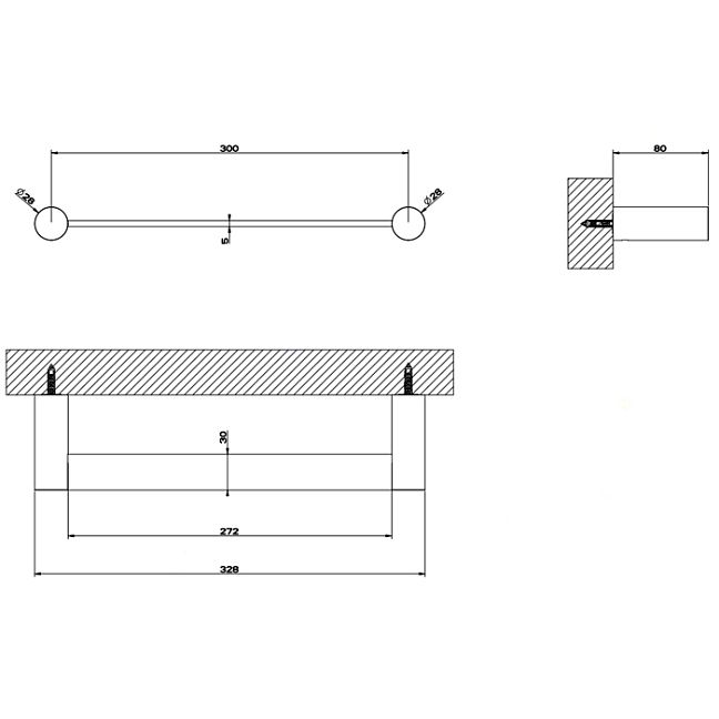 Gessi 316 Полотенцедержатель, 30 см, steel brushed