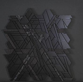 Микромозаика Sergio Savino Meteorite Decorato 25,3x26,7 Nero Africa