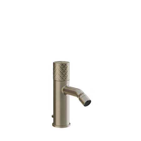 Смеситель для биде с донным клапаном и соединительными шлангами Gessi Habito Intreccio, цвет Brushed Brass PVD