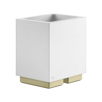 Gessi Rettangolo Стакан настольный белый, Brass Brushed PVD
