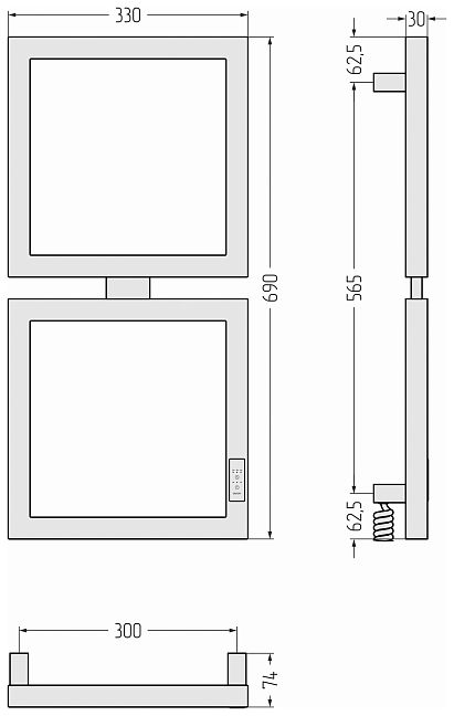 Сунержа Этюд Полотенцесушитель электрический 69x30 Золотой шёлк