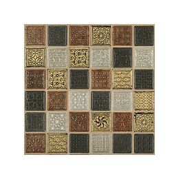 Мраморная плитка Akros Decorative Art Bisanzio Bianco Carrara - Nero Marquinia Bardiglio - Rosso Asiago Mix Gold - Silver 30,5x30,5 купить в Москве: интернет-магазин StudioArdo