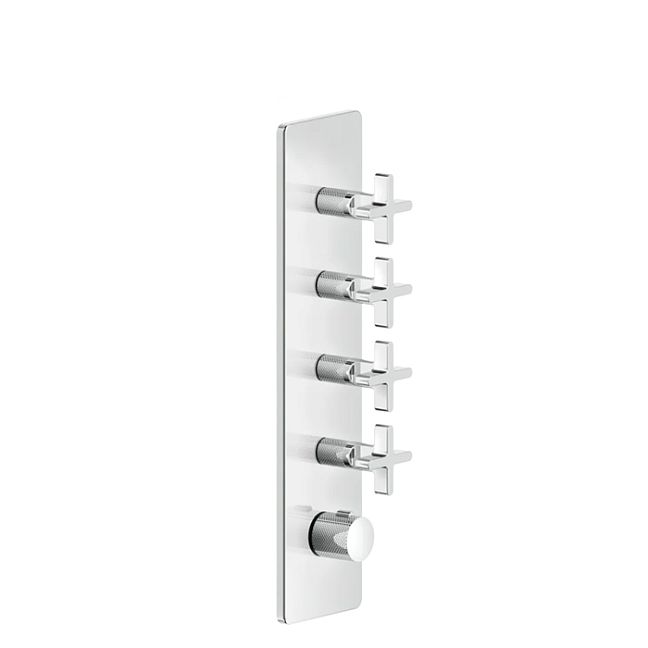Gessi Inciso Встраиваемый термостатический смеситель на 4 источника, резьба 3/4 (внешние части), хром