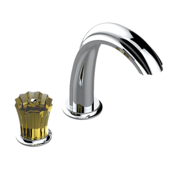 Смеситель THG Mille Nuits - Champagne crystal с прогрессивным картриджем для раковины на 2 отверстия с краном, без донного клапана