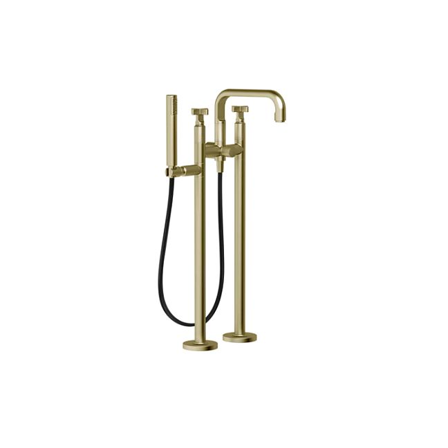 Gessi Inciso Напольный смеситель для ванны с ручным душем (внешние части), Brushed Brass PVD