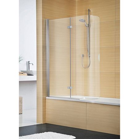 Шторка для ванны Duka Multi-S 4000 с распашной складной дверью и изогнутым стеклянным элементом Закалённое стекло 6мм