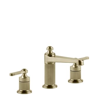 Gessi Venti20 Смеситель для раковины на 3 отверстия, высота излива 98 мм., Brushed Brass PVD